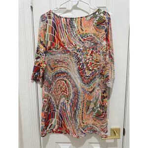 NWT Fresh Tart Keyhole Retro Multicolor Tunic Dress Women's Small / Medium